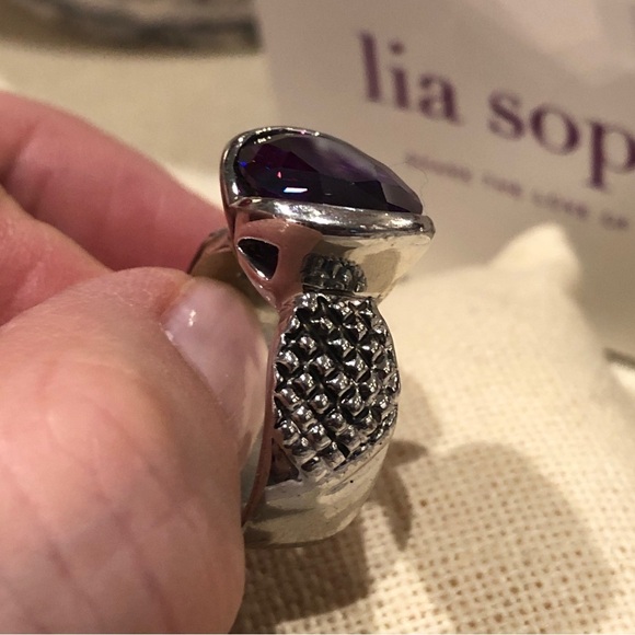 Lia Sophia Silver Ring with Purple Stone - Picture 2 of 10